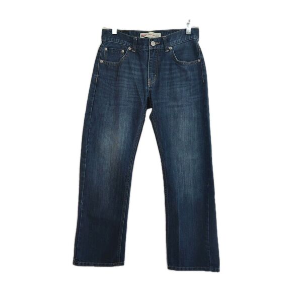 🔥Levi's 505 boy's youth jeans, 14 reg, 27 x 27, dark wash blue - Gently Used - Picture 1 of 8
